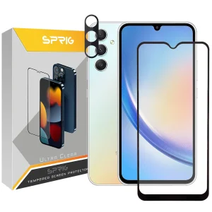 محافظ لنز دوربین اسپریگ مدل 3D-FU مناسب برای گوشی موبایل سامسونگ Galaxy A34 5G به همراه محافظ صفحه نمایش