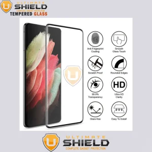 محافظ لنز دوربین آلتیمیت شیلد مدل 3D-FT مناسب برای گوشی موبایل سامسونگ Galaxy S22 Ultra به همراه محافظ صفحه نمایش
