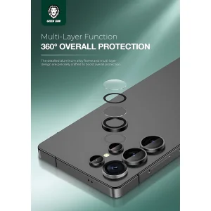محافظ لنز دوربین شیشه‌ای گرین لاین مدل ArmShot مناسب برای گوشی موبایل سامسونگ Galaxy S25 Ultra
