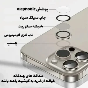 محافظ لنز دوربین ریمکس کد 1 مناسب برای گوشی موبایل اپل iPhone 16 Pro / 16 Pro Max