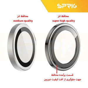محافظ لنز دوربین اسپریگ مدل Ring metal-Super High quality مناسب برای گوشی موبایل اپل Iphone 17 Pro / 17 Pro max