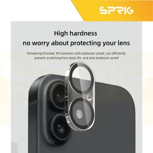 محافظ لنز دوربین اسپریگ مدل 3D Transparent مناسب برای گوشی موبایل اپل Iphone 16 / 16 Plus
