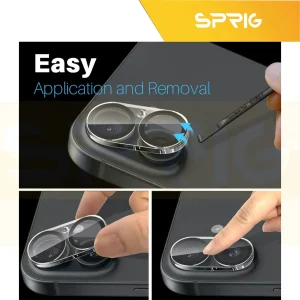 محافظ لنز دوربین اسپریگ مدل 3D Transparent مناسب برای گوشی موبایل اپل Iphone 16 / 16 Plus