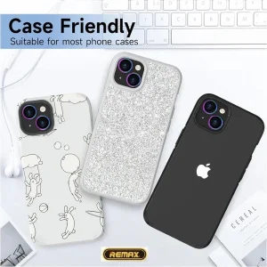 محافظ لنز دوربین ریمکس مدل GL-27 مناسب برای گوشی موبایل اپل iPhone 15 / 15 Plus