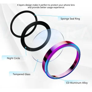 محافظ لنز دوربین فلزی آکوآرا مدل Ring MT مناسب برای گوشی موبایل آنر X8b