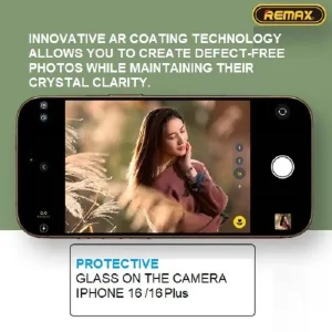 محافظ لنز دوربین ریمکس مدل GL-27 مناسب برای گوشی موبایل اپل iPhone 16 / 16 Plus