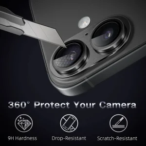 محافظ لنز دوربین فلزی آکوآرا مدل All-Round Protection مناسب برای گوشی موبایل اپل iPhone 16