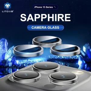 محافظ لنز دوربین لیتوو مدل Sapphire مناسب برای گوشی موبایل اپل iPhone 15 Pro / 15 ProMax