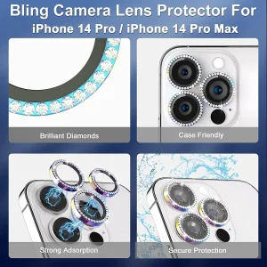 محافظ لنز دوربین گرین مدل Diamond مناسب برای گوشی موبایل اپل iphone 14 Pro Max / 14 Pro
