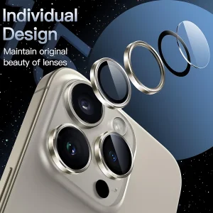 محافظ لنز دوربین شیشه‌ای اسپیگن مدل Optik Pro مناسب برای گوشی موبایل اپل iPhone 16 Pro Max