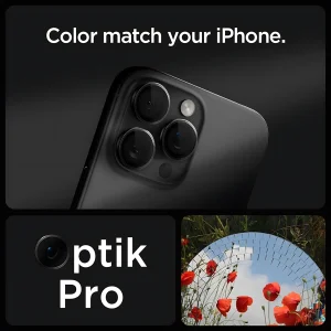 محافظ لنز دوربین شیشه‌ای اسپیگن مدل Optik Pro مناسب برای گوشی موبایل اپل iPhone 16 Pro Max