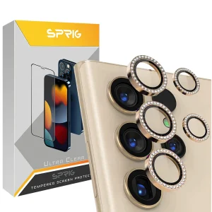 محافظ لنز دوربین رینگی اسپریگ مدل Ring metal Diamond مناسب برای گوشی موبایل سامسونگ Galaxy S23 ultra