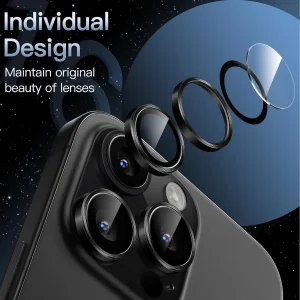 محافظ لنز دوربین شیشه‌ای لیتو مدل Optix مناسب برای گوشی موبایل اپل iPhone 16 Pro Max