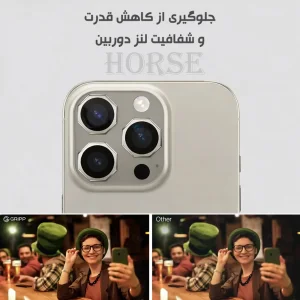 محافظ لنز دوربین شیشه‌ای هورس مدل R8ZH مناسب برای گوشی موبایل اپل iPhone 11 Pro
