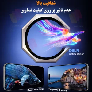 محافظ لنز دوربین شیشه‌ای شهر گلس مدل R8ZS مناسب برای گوشی موبایل اپل iPhone 14 Pro Max