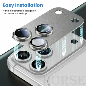 محافظ لنز دوربین فلزی هورس مدل 3D1MH مناسب برای گوشی موبایل اپل iPhone 17 Pro