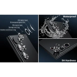 محافظ لنز دوربین فلزی آکوآرا مدل Glittery EZ مناسب برای گوشی موبایل سامسونگ Galaxy S23 Ultra