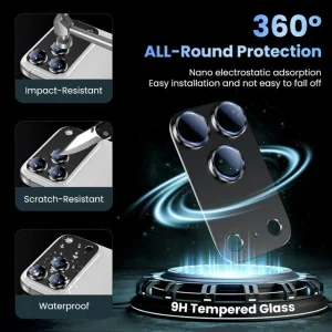 محافظ لنز دوربین فلزی آکوآرا مدل All-Round Protection مناسب برای گوشی موبایل اپل iPhone 17 Pro Max