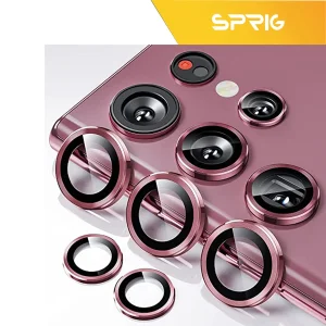 محافظ لنز دوربین رینگی اسپریگ مدل Ring-UV مناسب برای گوشی موبایل سامسونگ Galaxy S23 Ultra به همراه محافظ صفحه نمایش و محافظ پشت گوشی