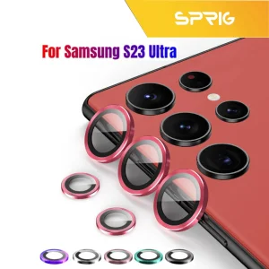 محافظ لنز دوربین رینگی اسپریگ مدل Ring-UV مناسب برای گوشی موبایل سامسونگ Galaxy S23 Ultra به همراه محافظ صفحه نمایش و محافظ پشت گوشی