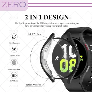 کاور زیرو مدل PC-Bumper-ZR مناسب برای ساعت هوشمند سامسونگ Galaxy Watch 5 40mm به همراه محافظ صفحه نمایش
