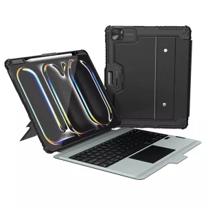 کیف کلاسوری کیبورددار نیلکین مدل Bumper Combo Backlit Keyboard مناسب برای تبلت اپل  iPad Pro 13 2024
