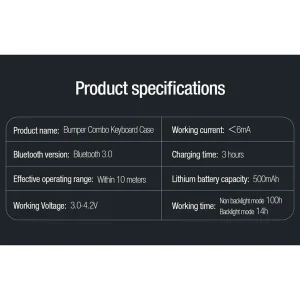 کیف کلاسوری کیبورد دار نیلکین مدل Bumper Combo Backlit Keyboard مناسب برای تبلت اپل iPad Air 13 2024 / iPad Pro 12.9 2022 / 2021 / 2020