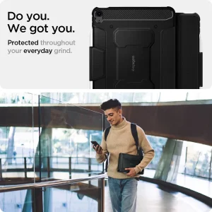 کیف کلاسوری اسپیگن مدل Rugged Armor Pro مناسب برای تبلت iPad Air 11 inch 7th M3 (2025) / iPad Air 11 inch 6th M2 (2024) / iPad Air 10.9 inch 5th (2022) / iPad Air 10.9 inch 4th Generation