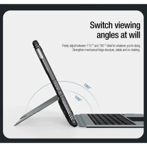 کیف کلاسوری کیبورد دار نیلکین مدل Bumper Combo Backlit Keyboard مناسب برای تبلت اپل iPad Air 13 2025 / iPad Air 13 2024 / iPad Pro 12.9 2022 / 2021 / 2020