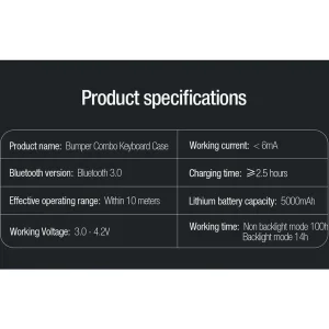 کیف کلاسوری کیبورددار نیلکین مدل Bumper Combo Backlit Keyboard مناسب برای تبلت سامسونگ Galaxy S9 Fe Plus