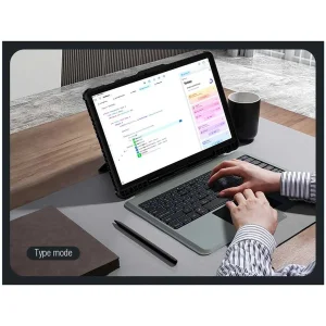 کیف کلاسوری کیبورددار نیلکین مدل Bumper Combo Backlit Keyboard مناسب برای تبلت سامسونگ Galaxy S9 Fe Plus