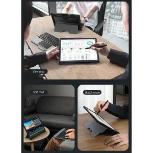 کیف کلاسوری کیبورددار نیلکین مدل Bumper Combo Backlit Keyboard مناسب برای تبلت سامسونگ Galaxy S9 Fe Plus