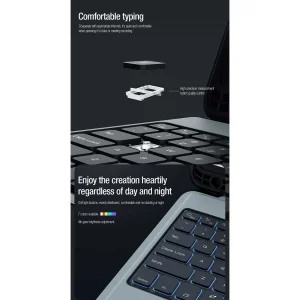 کیف کلاسوری کیبورددار نیلکین مدل Bumper Combo Backlit Keyboard مناسب برای تبلت سامسونگ Galaxy S9 Fe Plus