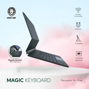 کیف کلاسوری کیبورد دار گرین لاین مدل Magic مناسب برای تبلت اپل iPad Air 11 (2024) / Air 10.9 / Pro 11
