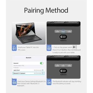 کیف کلاسوری کیبورد دار دوکس دوکیس مدل Tri-Fold مناسب برای تبلت سامسونگ Galaxy Tab S8 Ultra X900/X906