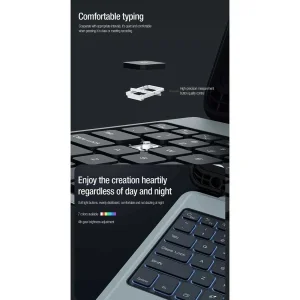 کیف کلاسوری کیبورددار نیلکین مدل Bumper Combo Backlit Keyboard مناسب برای تبلت سامسونگ Galaxy Tab S10 Plus/S9 Plus
