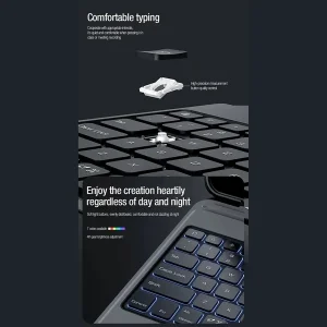 کیف کیبورددار نیلکین مدل Bumper Combo Backlit Keyboard مناسب برای تبلت  Apple iPad Air 13-inchh اپل (2024 M2/2025 M3/2026 M4), Apple iPad Pro 12.9-inch (2020/2021/2022)