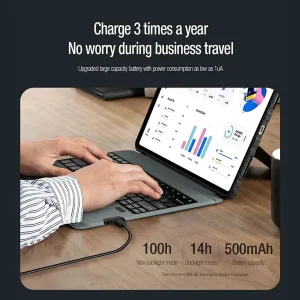 کیف کیبورددار نیلکین مدل Bumper Combo Backlit Keyboard مناسب برای تبلت  Apple iPad Air 13-inchh اپل (2024 M2/2025 M3/2026 M4), Apple iPad Pro 12.9-inch (2020/2021/2022)