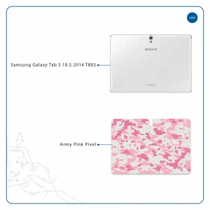 برچسب پوششی ماهوت مدل Army-Pink-pixel مناسب برای تبلت سامسونگ Galaxy Tab S 10.5 2014 T805