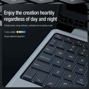 کیف کلاسوری کیبورد دار نیلکین مدل Bumper Combo Backlit مناسب برای تبلت سامسونگ Galaxy Tab S9 Plus