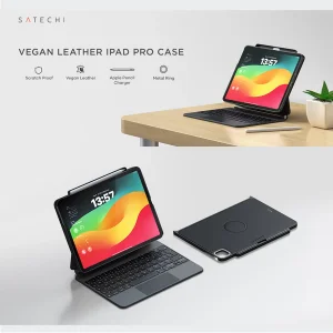 کاور ساتچی مدل VEGAN مناسب برای تبلت Apple iPad Air 2022 5th Generation-10.9 inch، Apple iPad Pro 2022-11 Inch، Apple iPad Pro 2024-11 Inch، Apple iPad Air 2024-11 Inch، Apple iPad Pro 2025-11 Inch