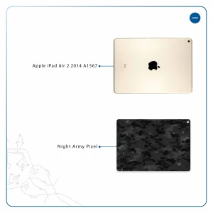 برچسب پوششی ماهوت مدل Night-Army-Pixel مناسب برای تبلت اپل iPad Air 2 2014 A1567