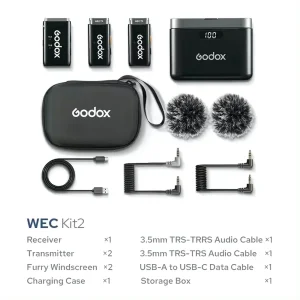 ست میکروفن بی سیم گودکس مدل WEC Kit2 با درگاه اتصال جک ۳.۵ میلی‌متری