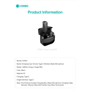 میکروفن یقه ای کوتتسی مدل 74008 Type-C