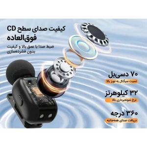 میکروفن بی‌سیم دوگانه نوکسو مدل MC-N1 با درگاه اتصال USB-C