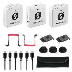 ست میکروفن بی سیم رود مدل WIRELESS ME Dual White