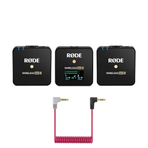 ست میکروفن بی سیم رود مدل Rode Wireless Go II همراه با کابل اتصال موبایل 3.5mm Rode SC7