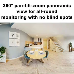 دوربین مداربسته بی‌سیم شیائومی مدل C301 با رزولوشن 3 مگاپیکسل، چرخش 360 درجه افقی و 107 درجه عمودی، دید در شب رنگی، تشخیص انسان مبتنی بر هوش مصنوعی، صدای دوطرفه و تراشه امنیتی MJA1