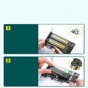 مبدل M.2 M-Key+M.2 B-Key به PCle 3.0 4X یوگرین مدل CM302-70504