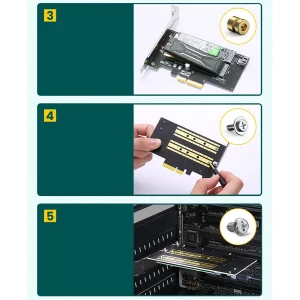 مبدل M.2 M-Key+M.2 B-Key به PCle 3.0 4X یوگرین مدل CM302-70504
